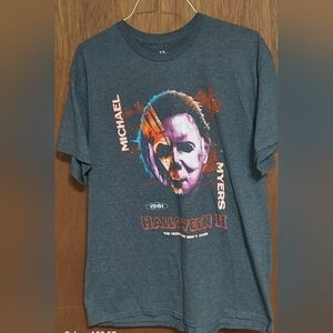 Halloween II Michael Myers Graphic T-Shirt - Gray Mens Large